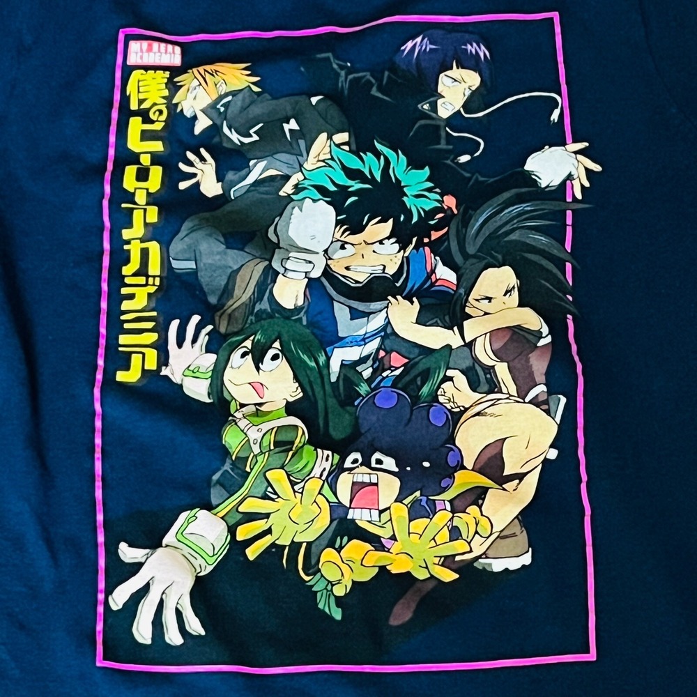 My Hero Academia Men's Graphic T-Shirt Small 34/36 Navy